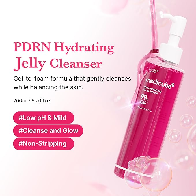 medicube Cleanse & Sun Shield Duo: PDRN Jelly to Foam Cleanser and Collagen Glow Sunscreen Deep Cleansing and Hydration | Hydration Essentials, Winter Skincare