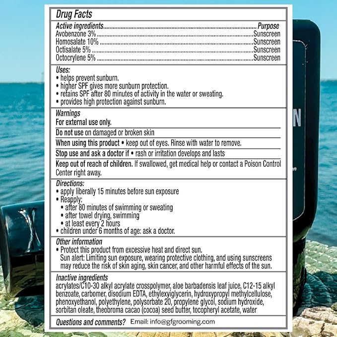 Game Face Sport Sunscreen SPF 50+, Broad-Spectrum Sunblock, UVA/UVB Protection, Water & Sweat Resistant, Lightweight & Non-Greasy Formula, Travel Friendly - 2 fl oz