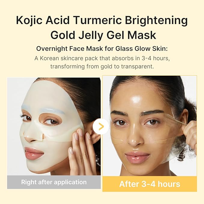 medicube Kojic Acid Balance & Calm Duo for Troubled Skin: Kojic Acid Turmeric Brightening Gold Jelly Gel Mask and Kojic Acid Turmeric Clarifying & Balancing Capsule Serum