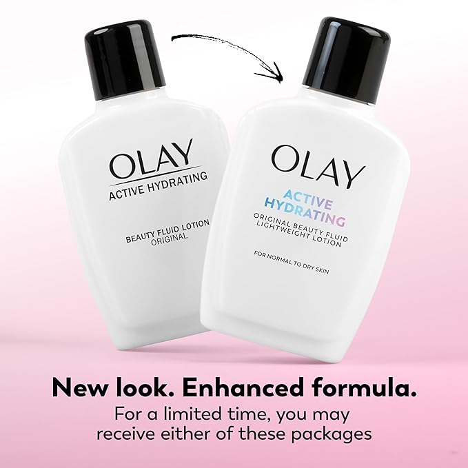 Olay Face Moisturizer, Active Hydrating Beauty Fluid Lotion, Original Facial Moisturizer, 4 Oz. (Pack of 4)