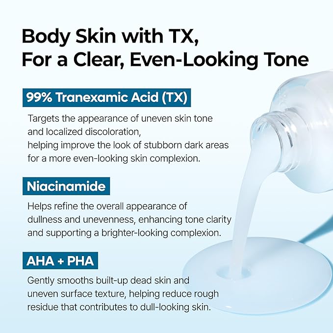 Dr.Melaxin TX Peel Shot Body Exfoliating Spray with Tranexamic Acid & Niacinamide, Brightening Body Care for Uneven Skin Tone, 200ml