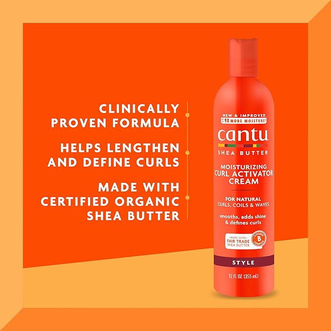 Cantu Moisturizing Curl Activator Cream for Natural Hair with Pure Shea Butter,12 fl oz,(Pack of 12)