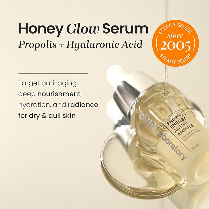 CNP Lip & Serum Set - Honey Lip Butter & Centella Serum Bundle | Propolis-Infused, Intense Hydration & Calming for Sensitive Skin | Korean Skincare