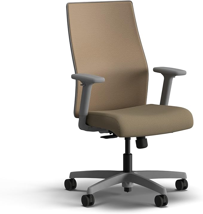 HON Ignition 2.0 Mid Back Task Chair, Spectrum Mesh, Standard Synchro-Tilt Control, Office Chair with Lumbar Support, Height and Width Adjustable Arms, Titanium Frame, Quicksand