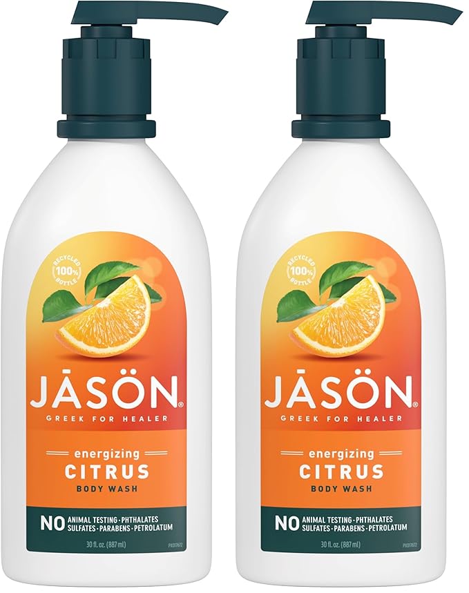 JASON Citrus Energizing Body Wash, For a Gentle Feeling Clean, 30 Fluid Ounces (Pack of 2)