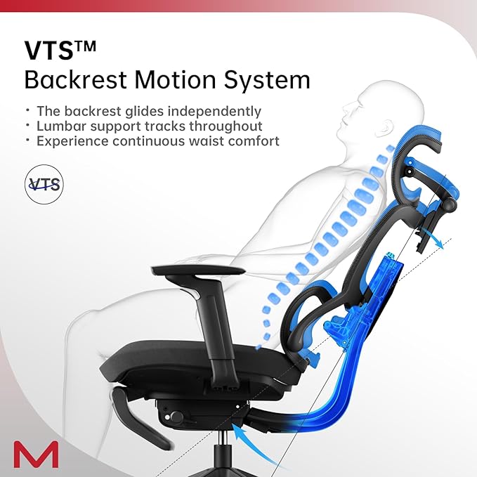 S3P-ST Ergonomic Office Chair High Back Home Office Desk Chair with footrest with VTS System & Adaptive Lumbar Support, TiltPro Headrest, 4D Armrest, 150°Tilt for Home Office Executive