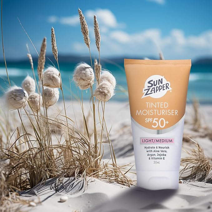Sun Zapper BB Cream Tinted Moisturizer Sunscreen SPF 50+ Light Medium – Face Sunscreen with Kakadu Plum and Jojoba Oil, Broad Spectrum UV Protection, Botanical Oils, 50mL (1.69 oz), Australian Made