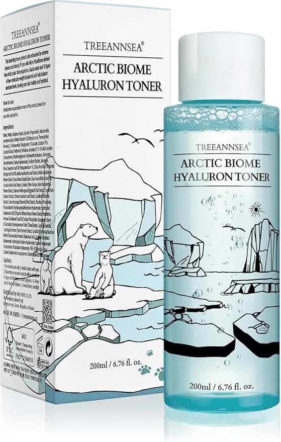 Arctic Biome Hyaluron Toner, Hydrating with Arctic Glacial Water, Polar Biome & Hyaluronic Acid, Lightweight Refreshing Formula for Sensitive Skin, Korean Skincare (200ml/6.76 fl.oz.)