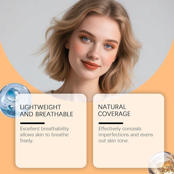 Air Cushion BB Cream Foundation 3 Shades Tinted Moisturizing Waterproof Long-lasting Nude Natural Concealer, Oil Control BB Cream Makeup (Cocoa)