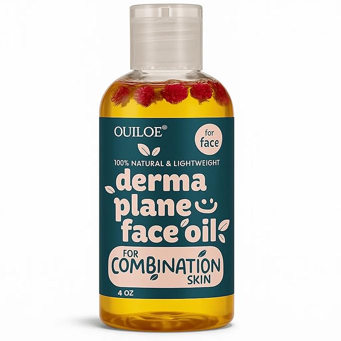 Dermaplaning Oil for Women with Combination Skin - Face Shaving Oil - Safe for Acne Prone Skin - Non Comedogenic, Fragrance Free, Natural and Lightweight for Irritation Free Face Shave, 4oz by Ouiloe