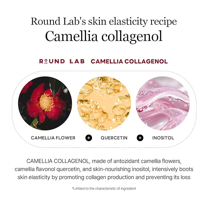 ROUND LAB Camellia Deep Collagen V Lifting Gel Mask 14ea | Double-chin Turkey Neck Instant Face Lifting Mask, Cooling and Depuffing Face Toning Belt, Firming Sagging Skin, Korean Skin Care, 10g/0.35oz