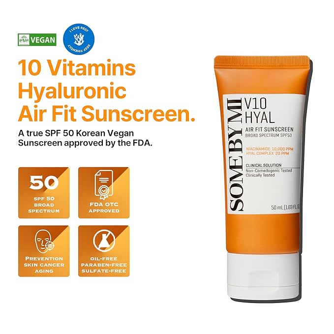 SOME BY MI V10 Hyal Air Fit Sunscreen & AHA BHA PHA 30 Days Miracle Toner