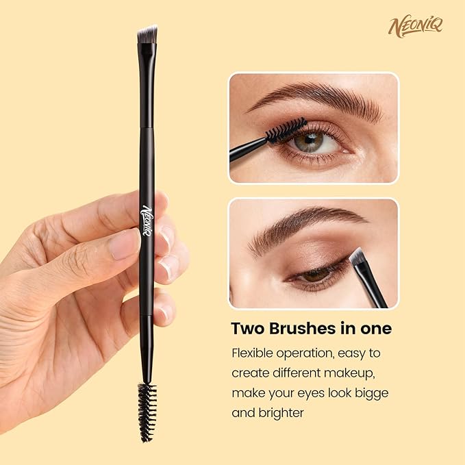 10 PCS Travel Makeup Brush Set With Bag, Makeup Brushes, Double-End Multi-functional Brushes for Foundation Powder Blush Eyeliner Eyeshadows, Professional Face Brush Set（Black）