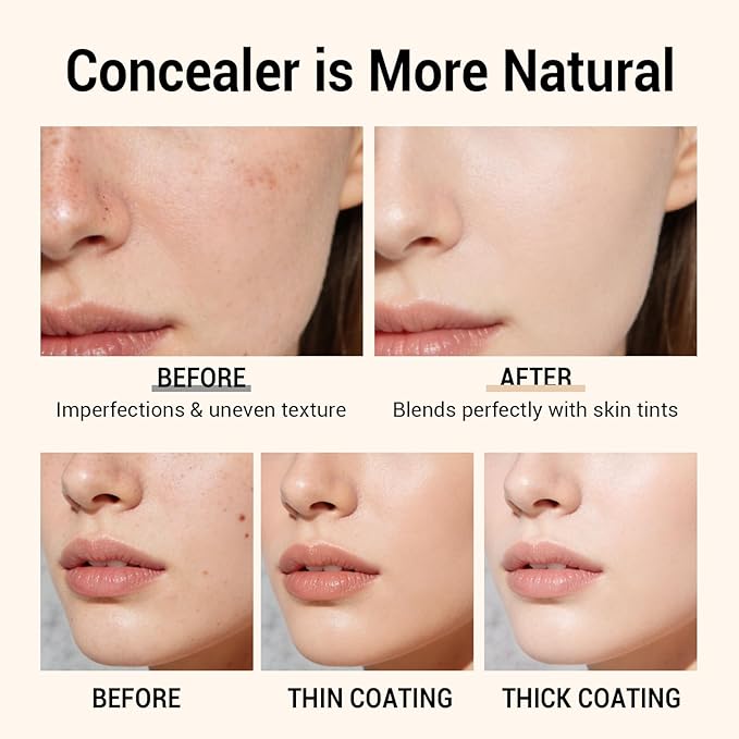 Blanc Cover Cream Stick, Korean Color-Changing Foundation Stick Full Coverage Base Concealer Makeup Dual-Ended with Detachable Brush for a Flawless Look (Dark Skin)