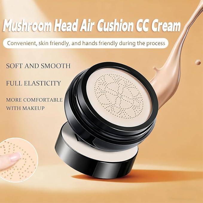 ZKSTUDIO，2026 Foundation Cushion Concealer,Mushroom Head Air Cushion Cream, BB Cream Face Makeup Foundation,Moisturizing Long-Lasting, Even Skin Tone for All Skin Types (BRUMET BROWN)