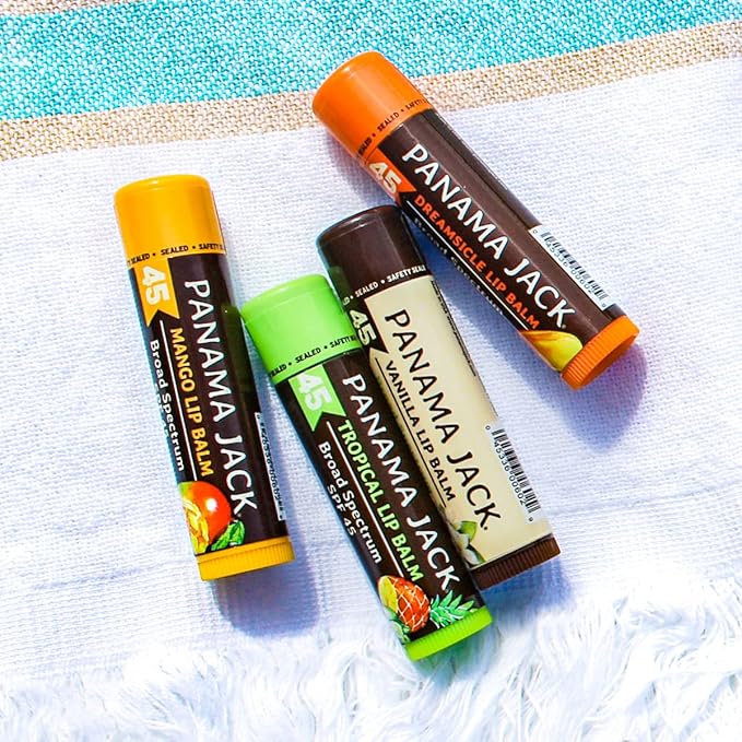 Panama Jack SPF 4 Sunscreen Lotion and SPF 45 Lip Balm Bundle