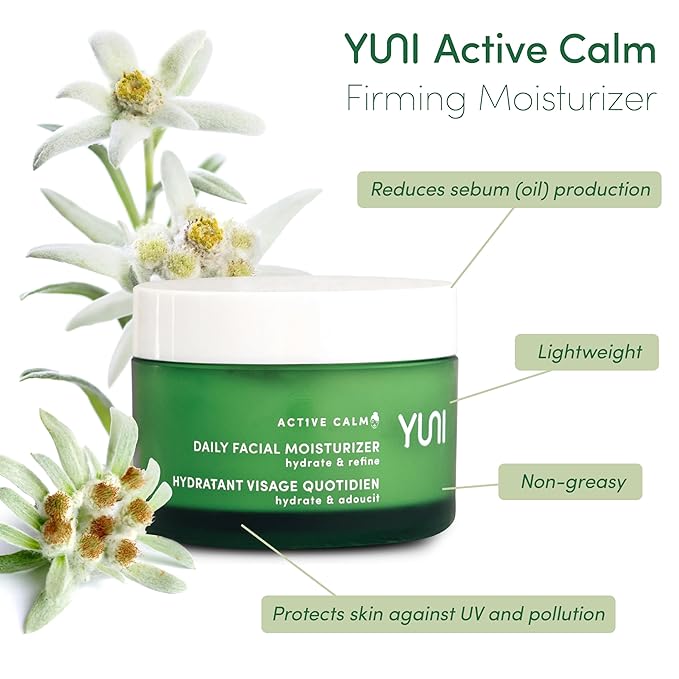 YUNI | Plant Based Vegan Moisturizer | Green Tea Extract | Plant Stem Cell Anti-aging | Hydrating Moisturizer | Collagen Boosting Cream | 2oz