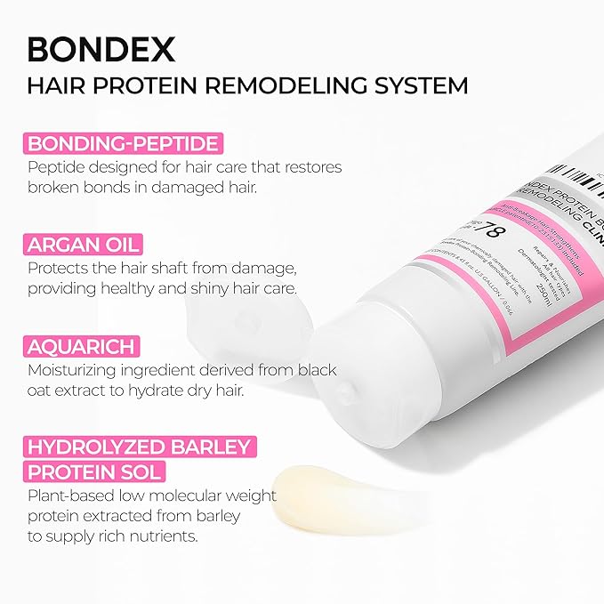 Dr.Melaxin Bondex Remodeling Salon Bonding Treatment | Deep Repair for Bleached & Damaged Hair with Bonding Peptides + Argan Oil