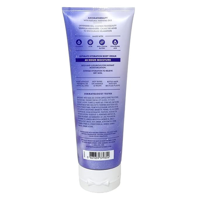 Bath & Body Works Aromatherapy Sleep Lavender + Vanilla Essential Oil Pillow + Perfume Mist, Ultimate Hydration Body Cream, Body Wash & Foam Bath and Body Lotion with a Lavender Dream Bar Soap