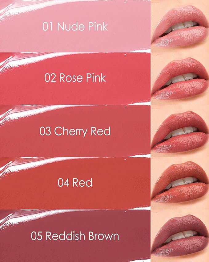 Tinted Lip Balm Moisturizing Lipstick, Reddish Brown Colored Sheer Hydrating Nourishing Lip Stain for Dry Lips, Highly Pigmented Waterproof Transfer-Proof Soft Texture Lips Gloss for Women Makeup-05