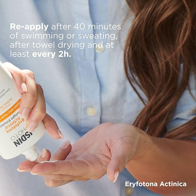 ISDIN Eryfotona Actinica Zinc Oxide sunscreen with 100% mineral UV filter Broad Spectrum SPF 50, No White Cast, Suitable for Sensitive Skin, 3.4 Fl Oz