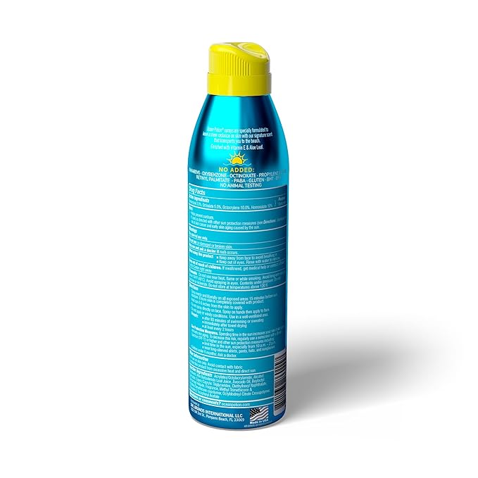 Ocean Potion Sun Care Continuous Sunscreen Spray SPF 70, Broad Spectrum UVA/UVB Protection Body Spray with Vitamin E & Aloe, Non-Greasy, Water-Resistant, 5.5 oz