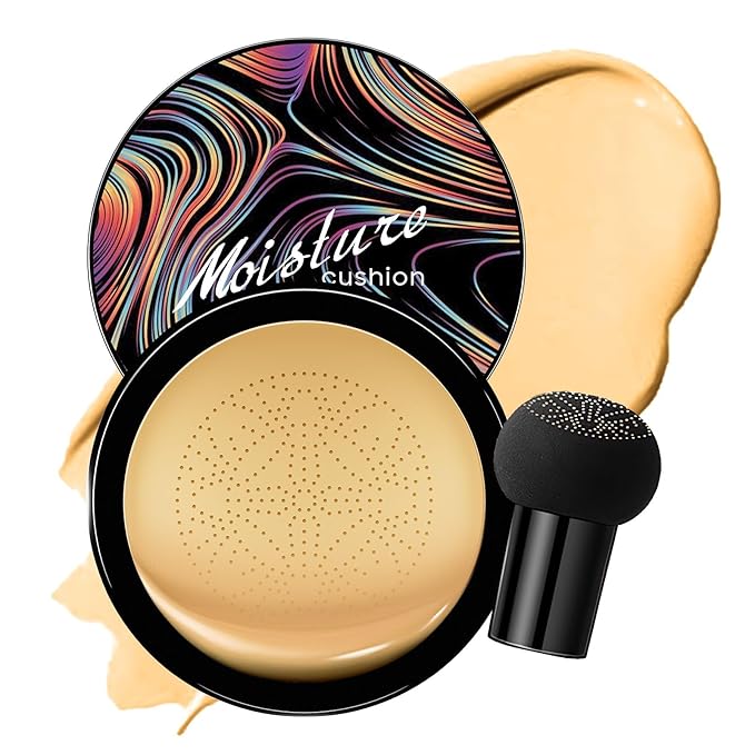 Mushroom Head Air Cushion CC Cream - New Upgraded BB Cream Face Makeup Foundation for Mature Skin Moisturizing Concealer Brighten Long-Lasting, Colored Packaging (Buff Beige, 3.21 Ounce (Pack of 1))