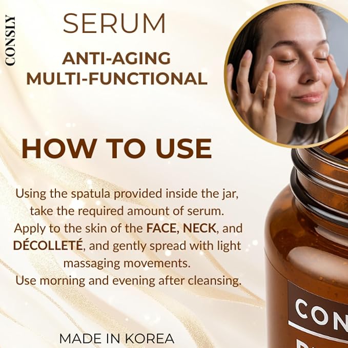 Black Snail & Gold All-in-One Ampoule – Nourishing Gel Serum, 3-in-1 Toner Essence Serum, Snail Mucin Facial Serum for Firm-Looking Skin, Face & Neck, 250 ml / 8.45 fl oz