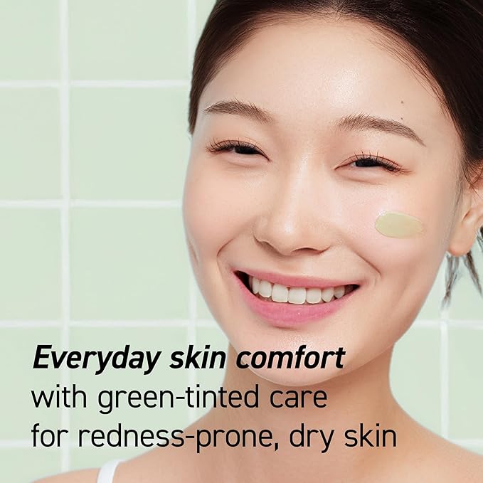 Cica Redness Relief Treatment Cream, Soothing & Hydrating Green Correcting Moisturizer with Madecassoside, Helps Repair Skin Barrier for Sensitive Skin, Vegan, Korean Skincare (1.76oz / 50g)