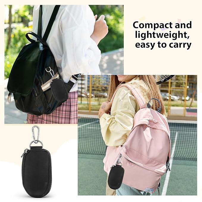 Lipstick Holder, Portable Lip Balm Holder with Keyring Clip, Lipstick Lip Gloss Sleeve Pouch Travel Small Cosmetic Organizer Lipsticks Case for Women (Black)