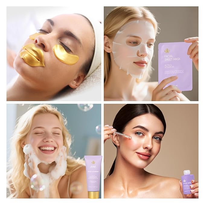 35 Pcs Valentines Day Gifts for Women, Lavender Bath and Body Gift Basket, Facial Skin Care Set, Spa Kit, Self-Care Set, Face Sheet Mask, Necklace, Birthday, Christmas, Mother Day, Anniversary