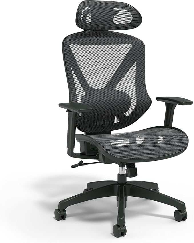 Staples Dexley Ergonomic Mesh Office Chair - Adjustable Height, Swivel Tilt, Lumbar Support, Black