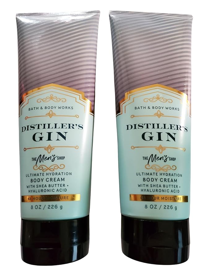 Bath & Body Works Men's Distiller's Gin Ultimate Hydration Body Cream 8 Ounces Pack of 2
