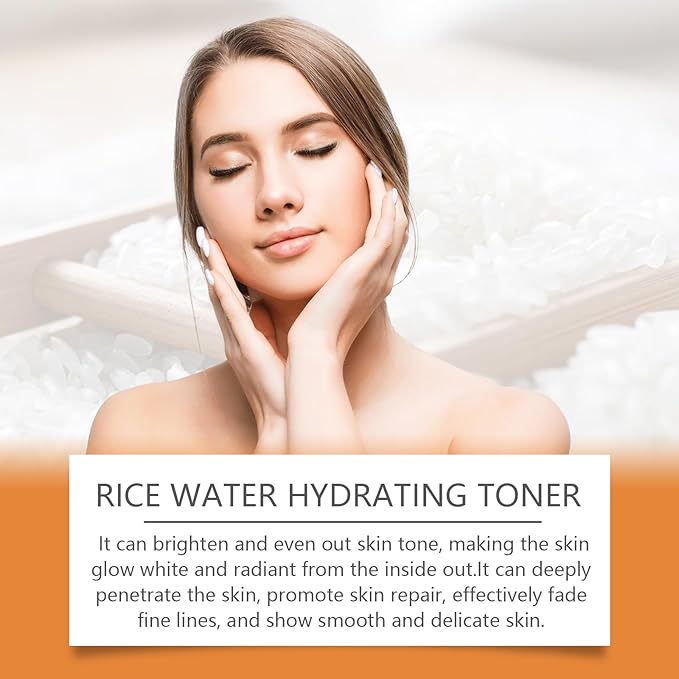 Rice Water & Niacinamide Facial Toner, Hydrating Face Mist with Aloe Vera, Improves Skin Tone & Reduces Signs of Aging, Lightweight Moisturizer for a Youthful Glow, 60ml/2FL.OZ