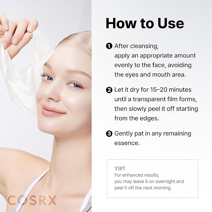 COSRX PDRN EXOSOME Glaze Wrapping Mask with SALMON DNA PDRN, Easy Peel-Off Overnight Mask for Glass Skin, Firmness, Elasticity & Skin Texture Care,1.69 fl. Oz, Korean Skin Care