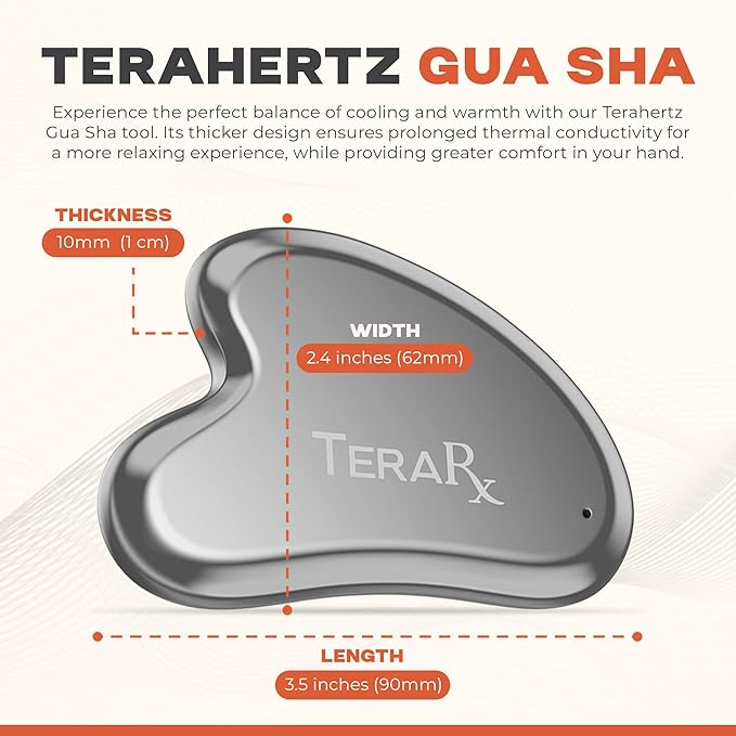 TeraRX® Terahertz Gua Sha for Enhanced Lymphatic Drainage, Reduced Puffiness, and Relieved Facial Tension – 100% Authentic Terahertz Stone Gua Sha Facial Tools