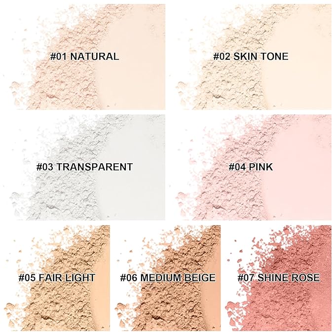 Mineral Setting Powder, SPF 35, Sunscreen Pink Face Loose Blurring FinishingPowder, Sheer Coverage, Weightless and Oil Control. Extend Base Makeup (#04 Pink Setting Makeup)