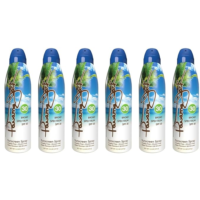 Continuous Spray Sunscreen - SPF 30, Broad Spectrum UVA/UVB Protection, PABA, Paraben, Gluten & Cruelty Free, Water Resistant (80 Minutes), 5.5 OZ