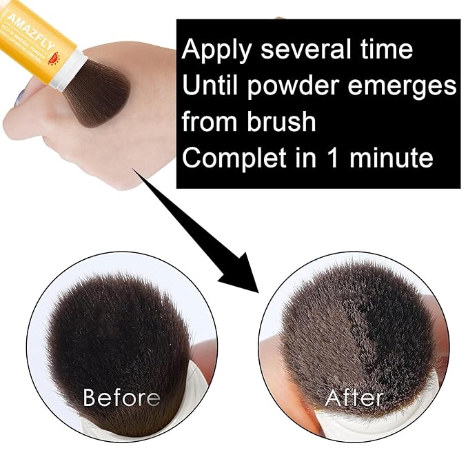 Mineral Sunscreen Setting Powder, SPF 35 Brush Sunscreen Powder for Face & Scalp, Long Lasting Lightweight Breathable, Oil Control Natural Matte Finish (#05 Medium)