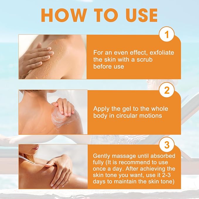 Luxury Intensive Tanning Gel, Beauty Tanning lotion, Natural Tanning Accelerator Cream Gel Tan Skin, Instant Tanning Cream For Sunbeds & Outdoor Sun