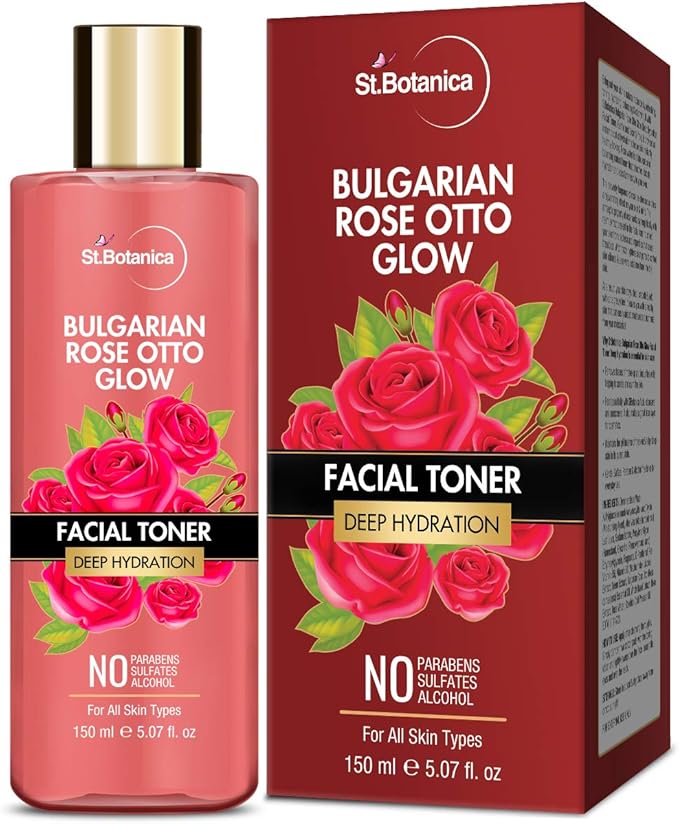 StBotanica Bulgarian Rose Otto Glow Deep Hydration Facial Toner | Deep Hydration | No Paraben, SLS & Alcohol - 150ml