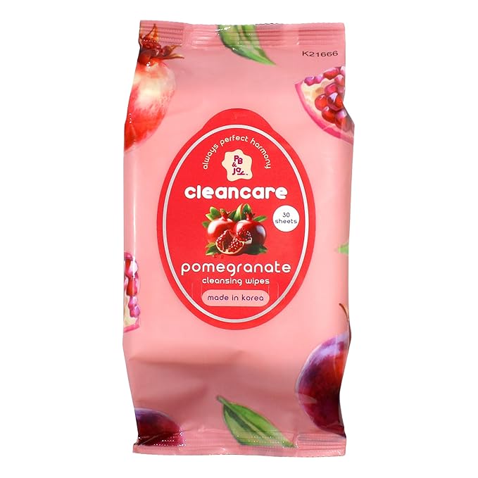 PB & JAY Cleancare Cleansing Wipes – 30 Count – Makeup Remover for Revitalized, Smooth Skin – Hydrating Korean Face Wipes for Sensitive Skin (Pomegranate)