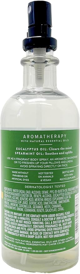 Bath & Body Works Aromatherapy Eucalyptus + Spearmint Stress Relief - 3 Pack of Essential Oil Mist with a Fresh Forest Bar Soap - Full Size