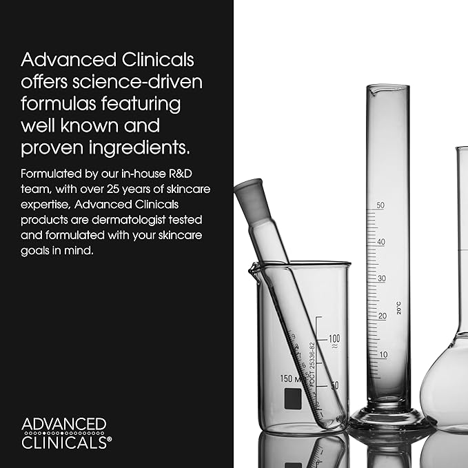 Advanced Clinicals Brightening Vitamin C Serum For Face With Glycolic Acid + Lactic Acid | Vitamin C Eye Serum Face Moisturizer For Improving Look Of Dark Spots & Uneven Complexion, 1.75 Fl Oz