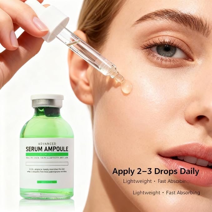 Korean Skincare Microneedling Serum Ampoule 1.18 fl oz – Smooth Glide Face Serum for Micro Needling Pen, Lightweight Hydrating K-Beauty Skin Prep Formula