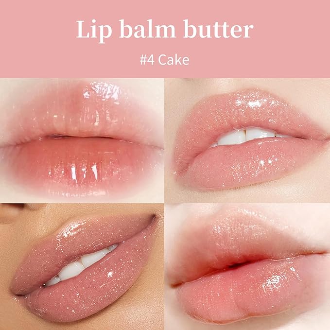 Summer Special Lip Butter Nourishing Hydration Lip Gloss with Shea Butter & Olive Oil Soothes Dry Lips and Lip Care Lip Balm with Natural Tint & Gloss Effect Lip Stain Cake