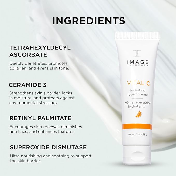 IMAGE Skincare, VITAL C Hydrating Repair Crème, Face Night Cream with Hyaluronic Acid, Discovery Size, 1oz