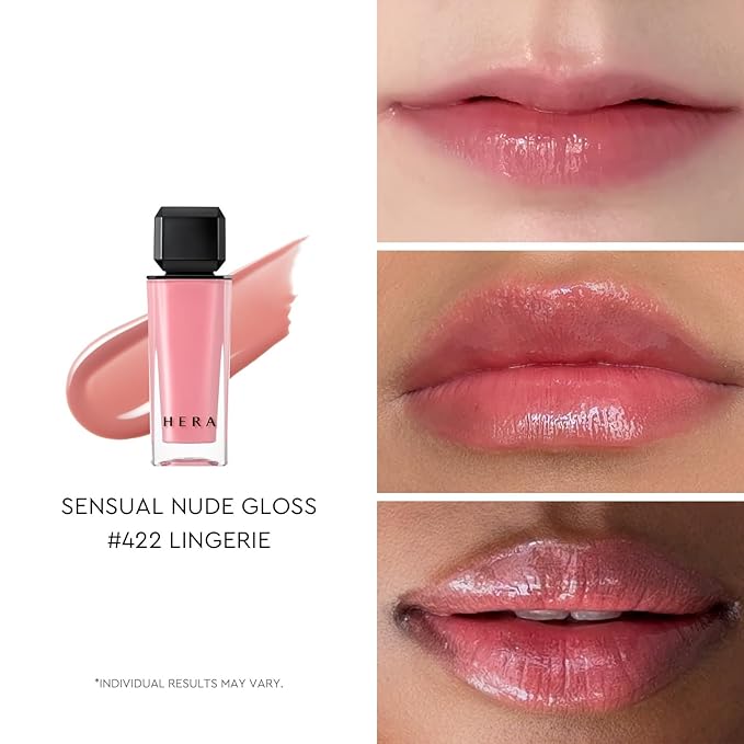 HERA Sensual Nude Lip Gloss #422 LINGERIE | Volumizing Sheer & Glossy Finish, Non-sticky, Moisturizing and Hydrating, Korean Makeup, 0.17 oz. (5g)