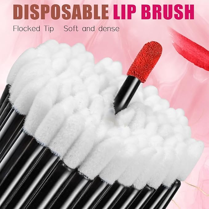 AUHOKY 250Pcs Disposable Eyebrow Brush Set,100 Angled/Round Eyebrow Brushes, 100 Lip Brushes, 50 Double-end Eyeshadow Brushes, Cosmetic brushes Makeup Applicators Accessories Kit for Women Face Beauty