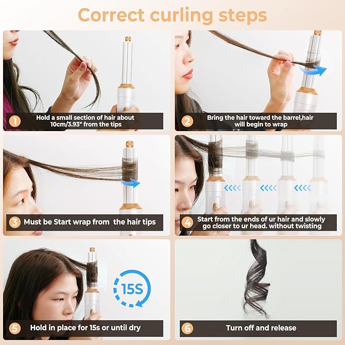5 in ONE Blow Dryer Brush, Curling Wand Hair Styling Tools Set, Ionic Hot Air Hair Dryer, Massage Oval Hair Dryer, Left&Right Hair Curlers 100-120V